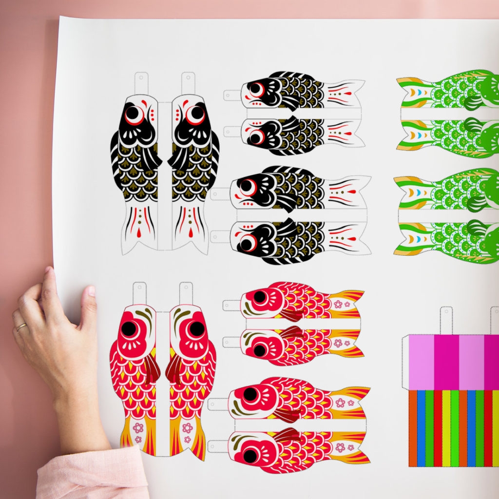 printable koinobori craft template