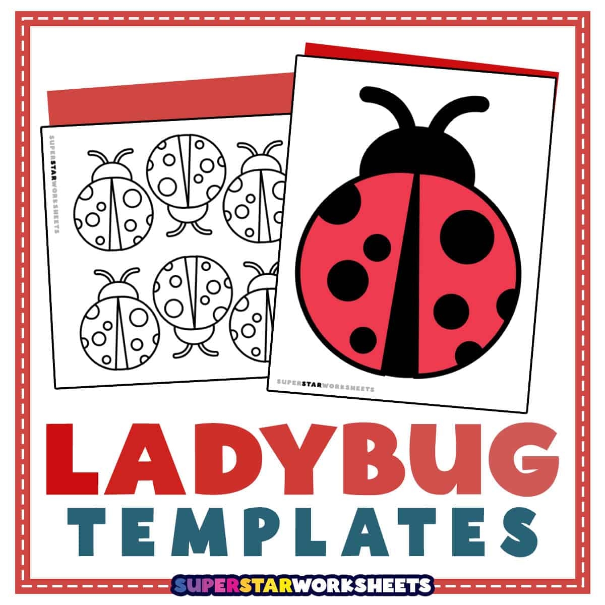 ladybug addition craft template printable