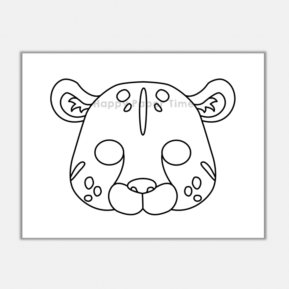 Leopard Jaguar Paper Mask Jungle Printable Animal Coloring Craft 
