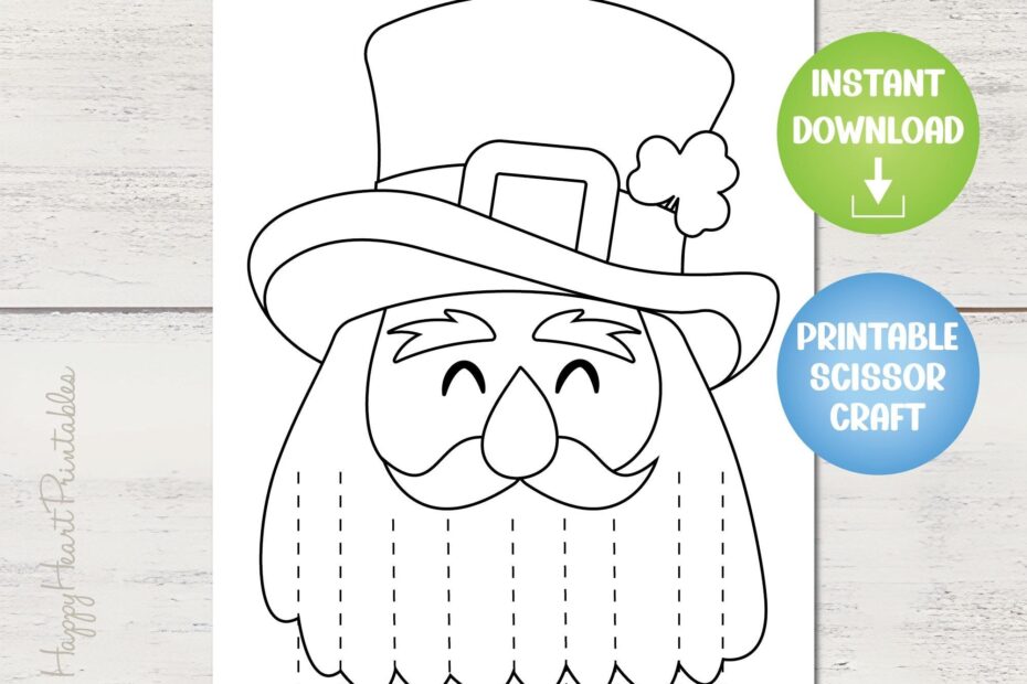 Leprechaun Scissor Craft St Patrick s Day Printable Etsy