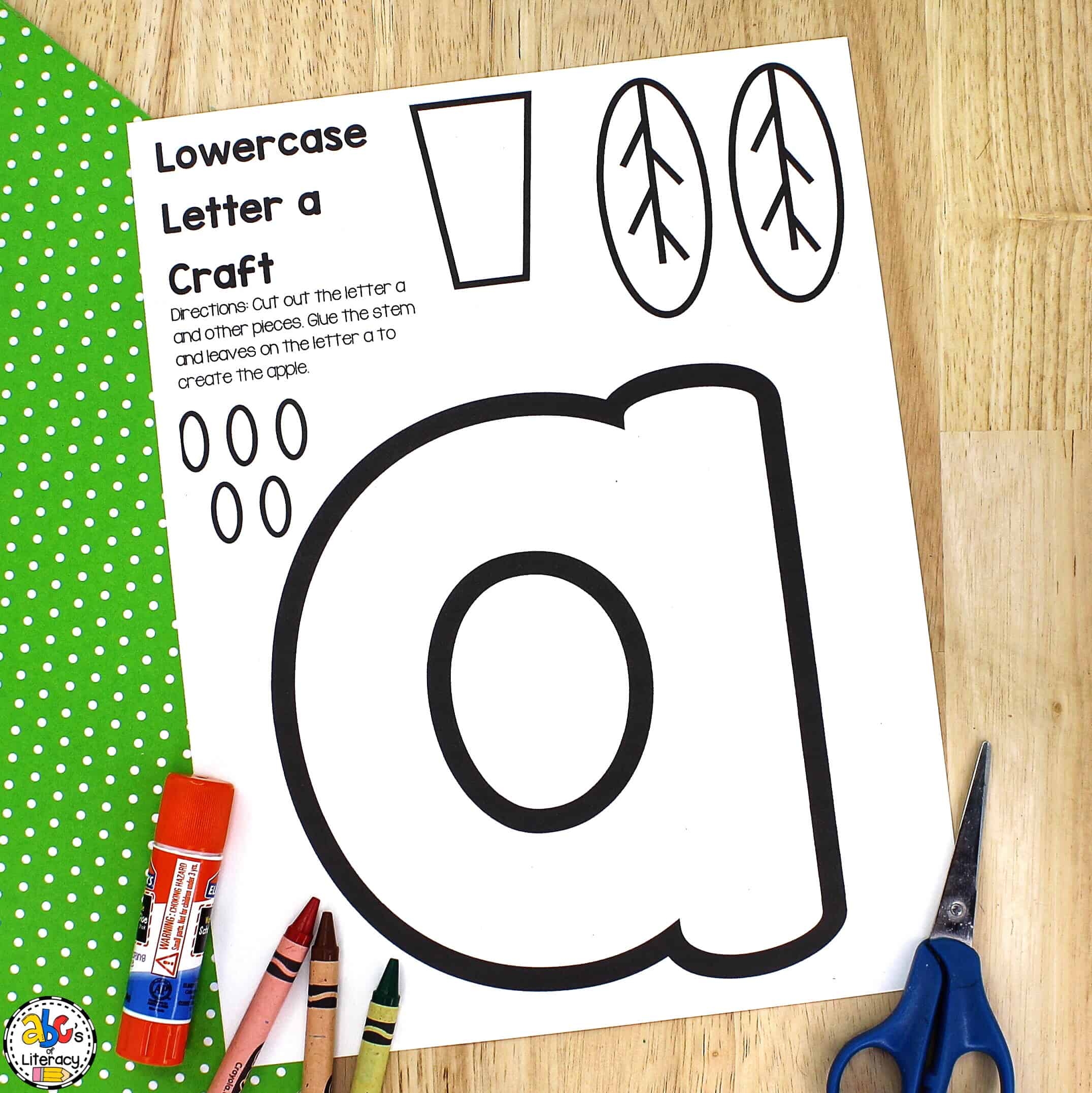 Letter A Apple Craft Lowercase Letter Recognition Activity