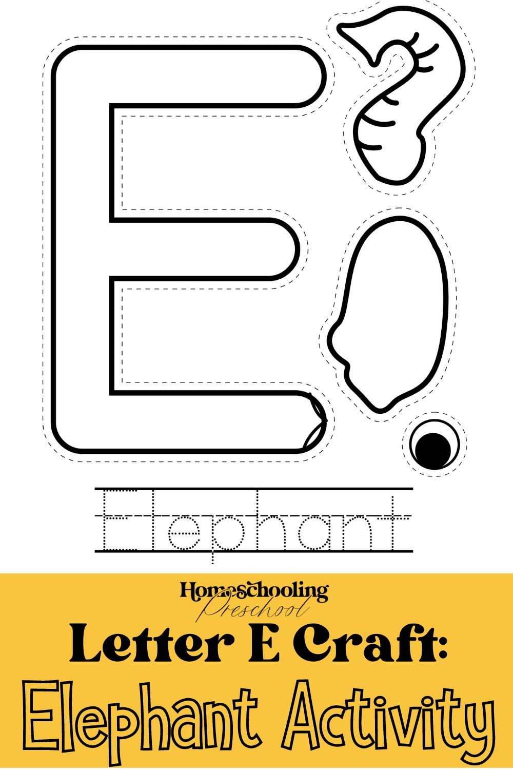 printable letter e craft template