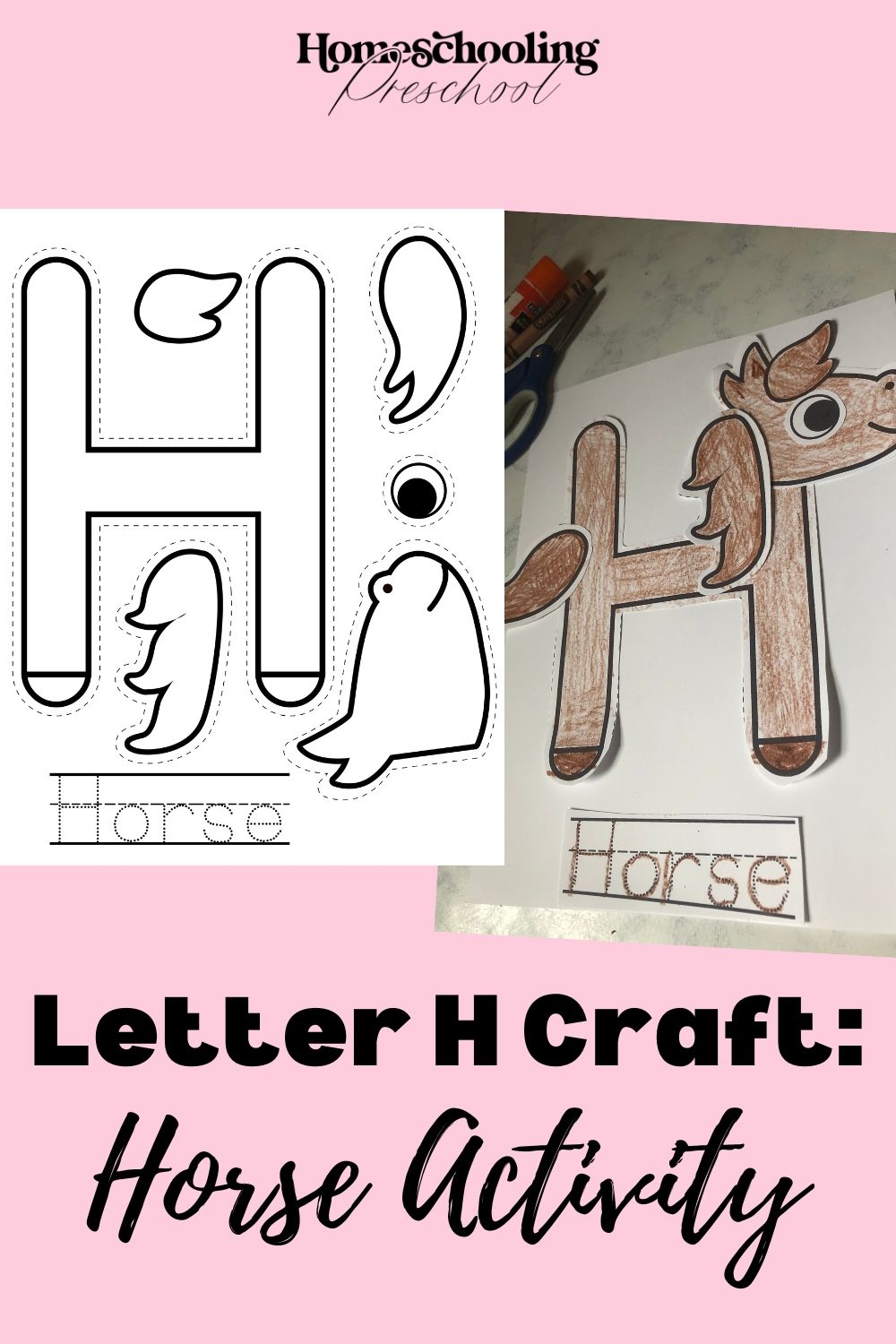 Letter H Craft Horse Activity Homeschooling Preschool