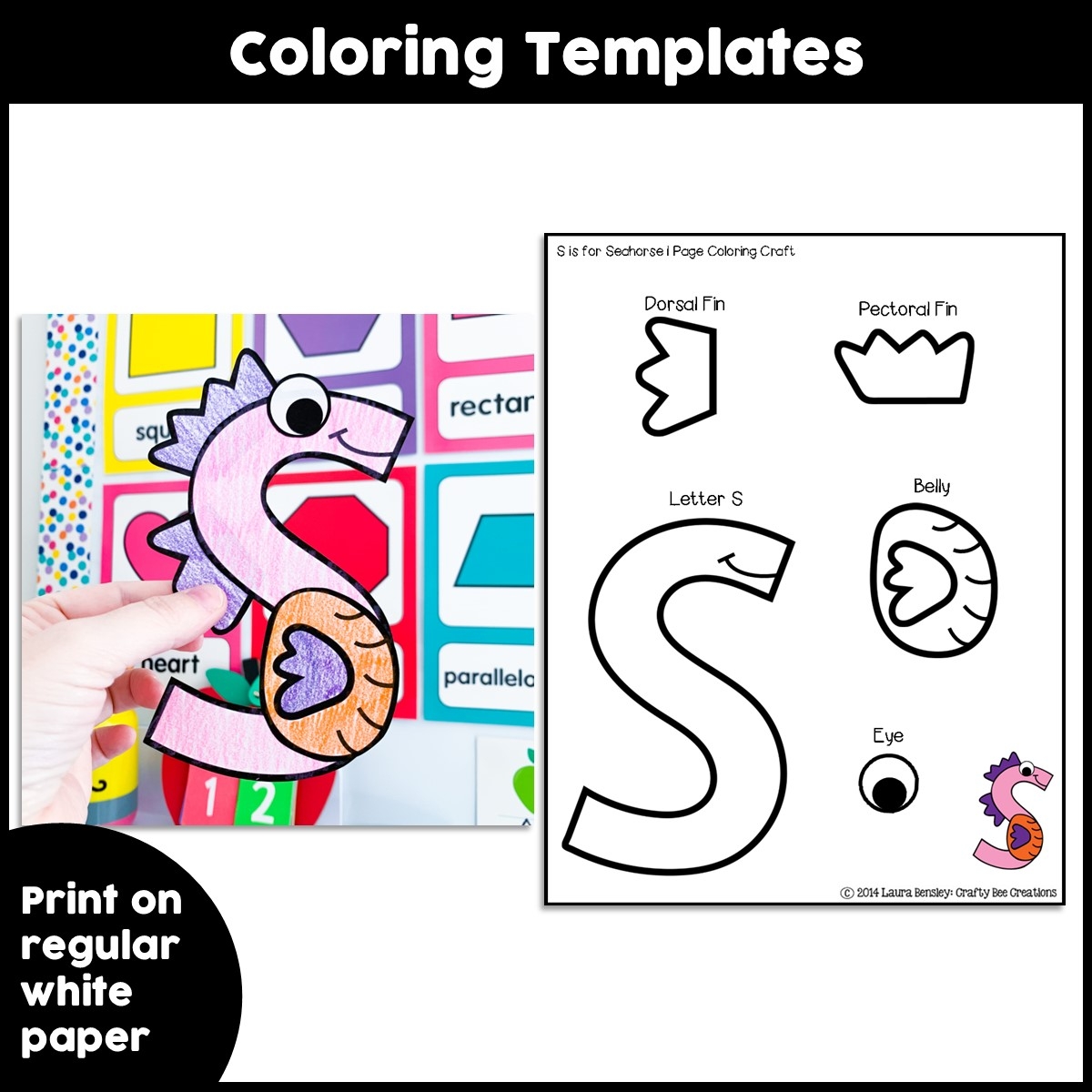 Letter S Craft Seahorse Craft Alphabet Crafts Uppercase Letter Activities Made By Teachers