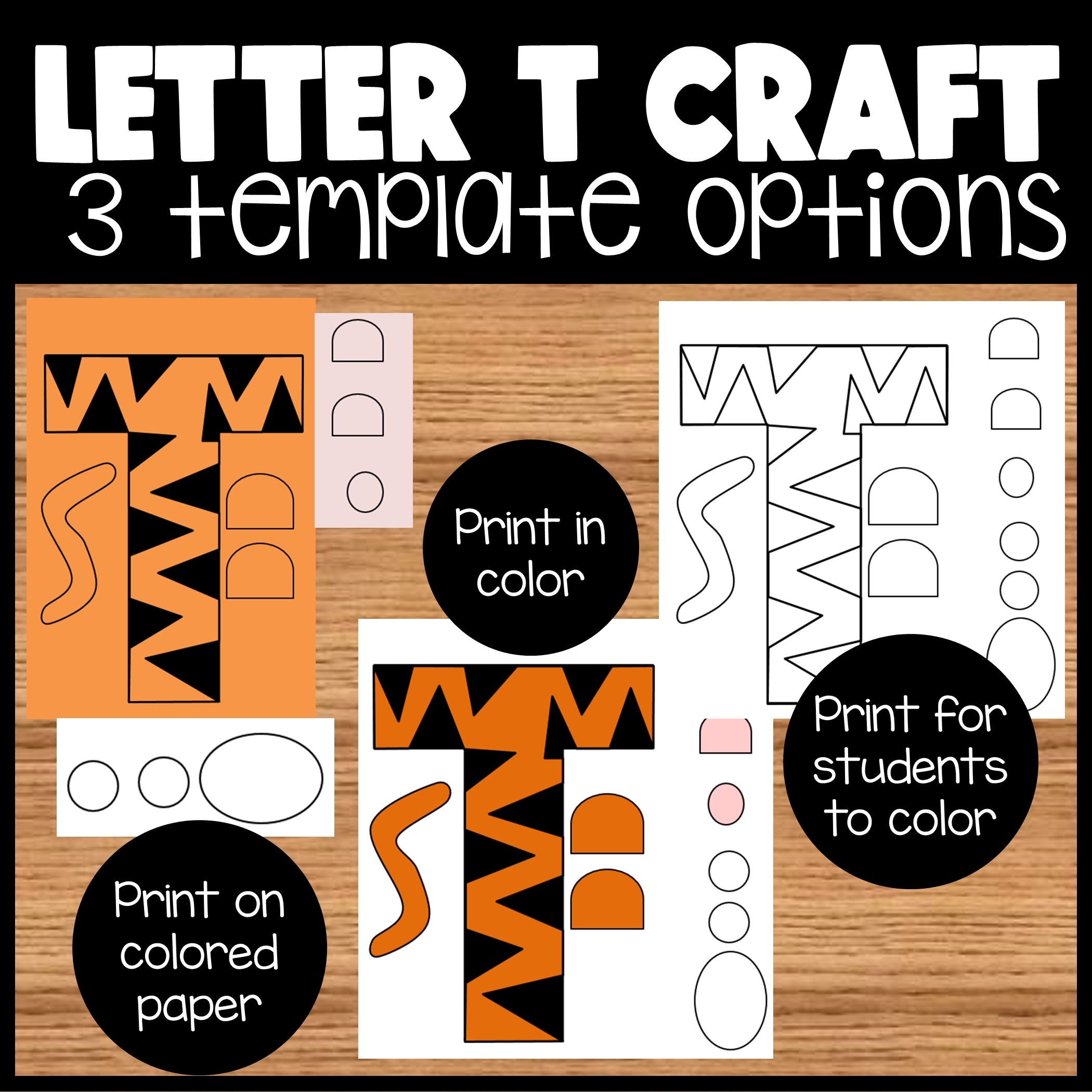 Letter T Craft T Is For Tiger Printable Alphabet Beginning Sound Activity Classful