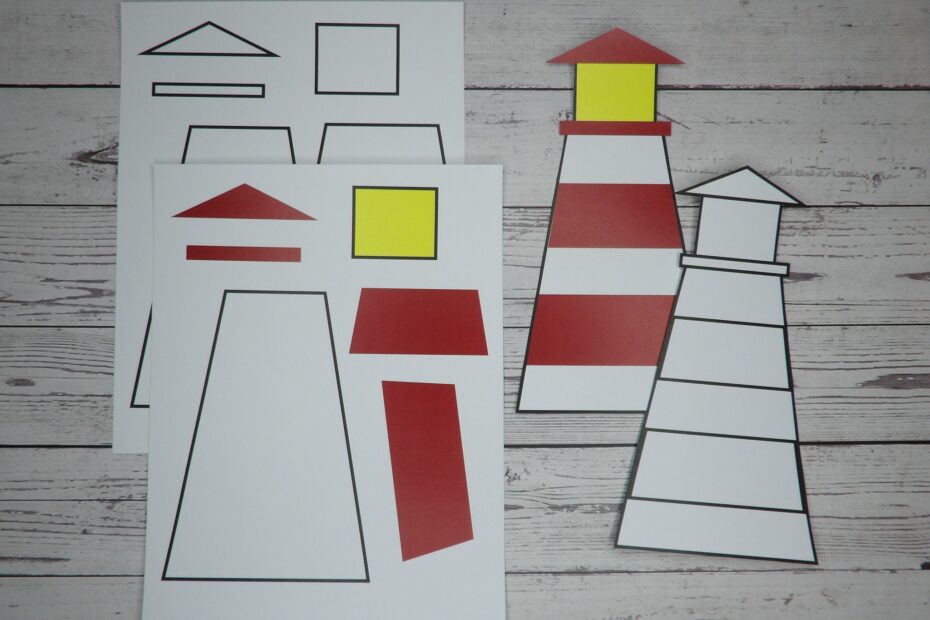 Lighthouse Craft Template For Kids Pattern For Preschool Kindergarten Elementary Or Homeschool Simple Printable Cut And Glue Paper Craft Etsy UK
