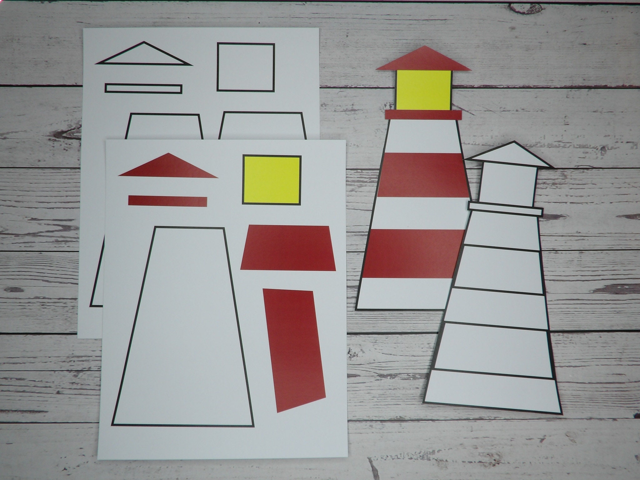Lighthouse Craft Template For Kids Pattern For Preschool Kindergarten Elementary Or Homeschool Simple Printable Cut And Glue Paper Craft Etsy UK
