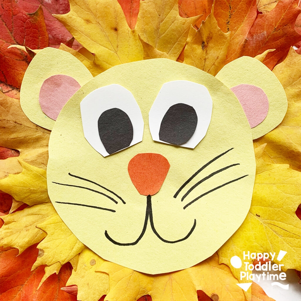 lion leaf craft with printable template
