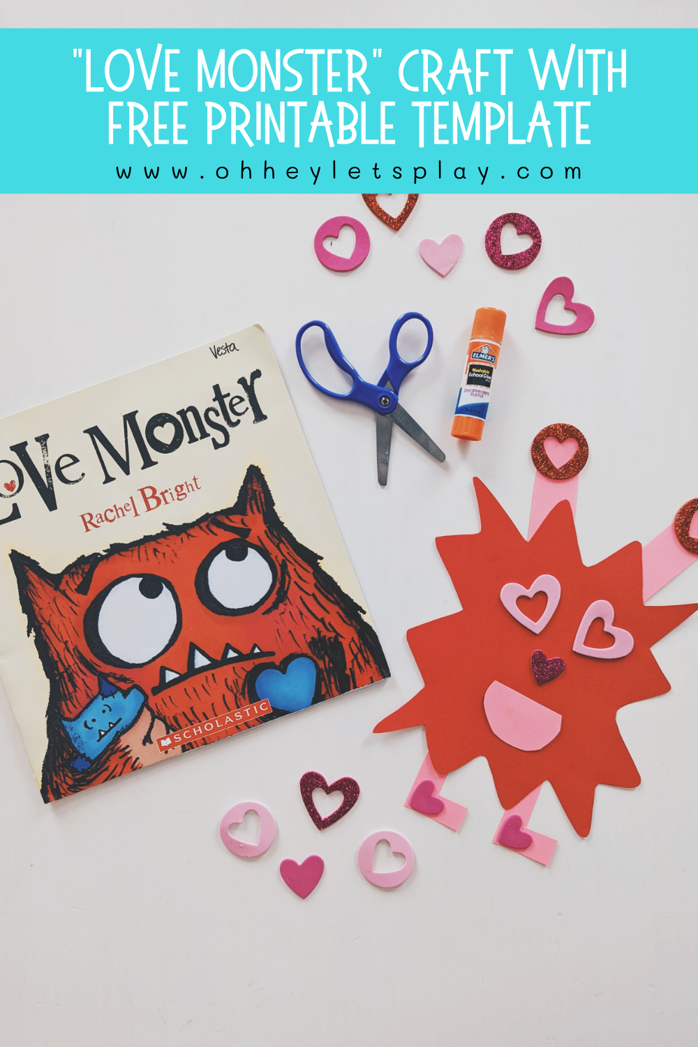 Love Monster Craft Free Printable Template Oh Hey Let s Play