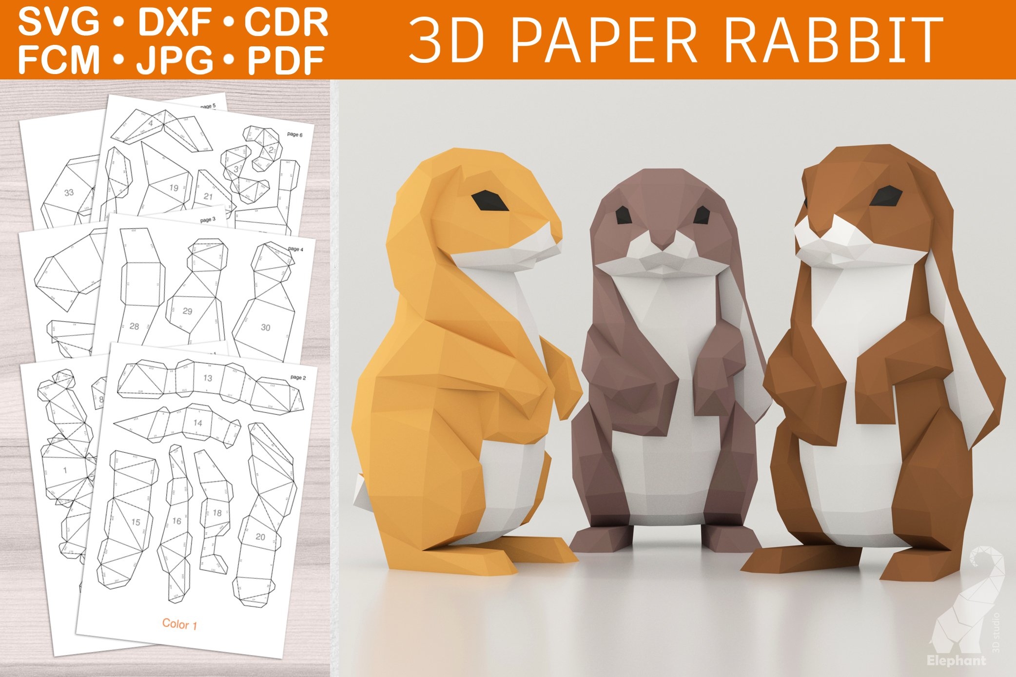 printable 3d paper craft template free