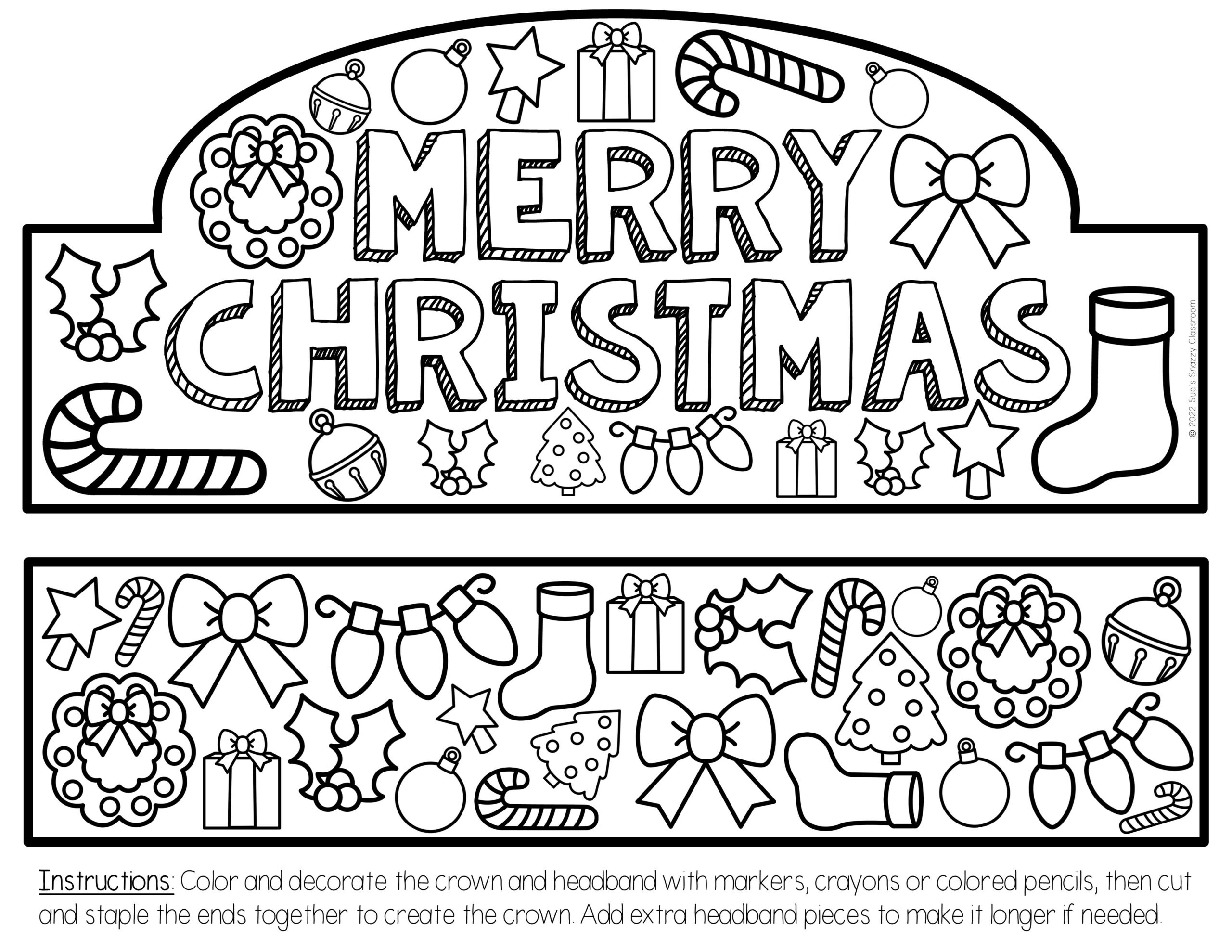 Low Prep Christmas Printable Crown Holiday Craft Activity 