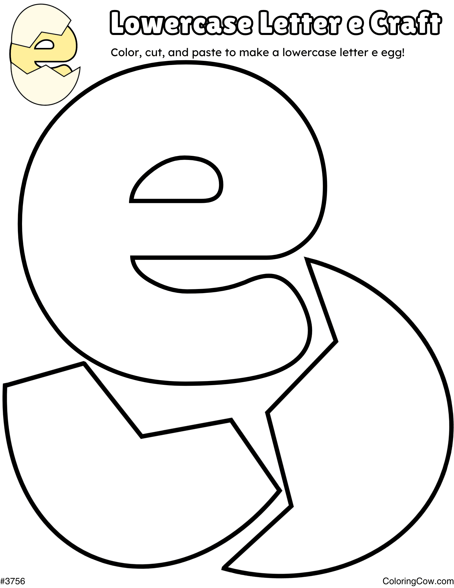Lowercase Letter E Egg Craft