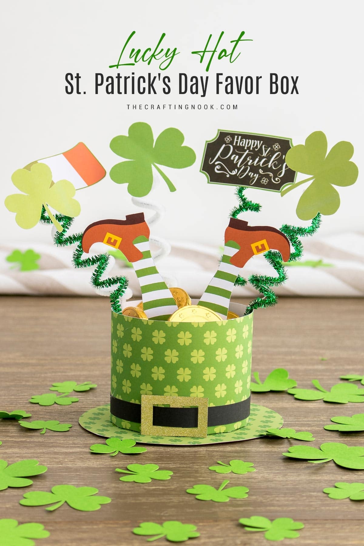 Lucky Hat St Patrick s Day Favor Box free Printables The Crafting Nook