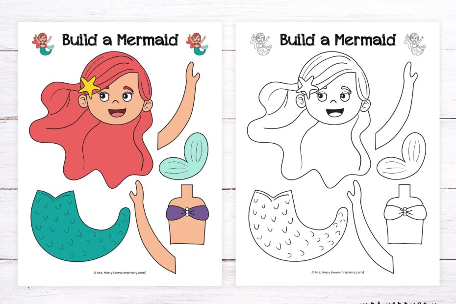 Make A Mermaid Craft For Kids Mermaid Printable Activity Etsy
