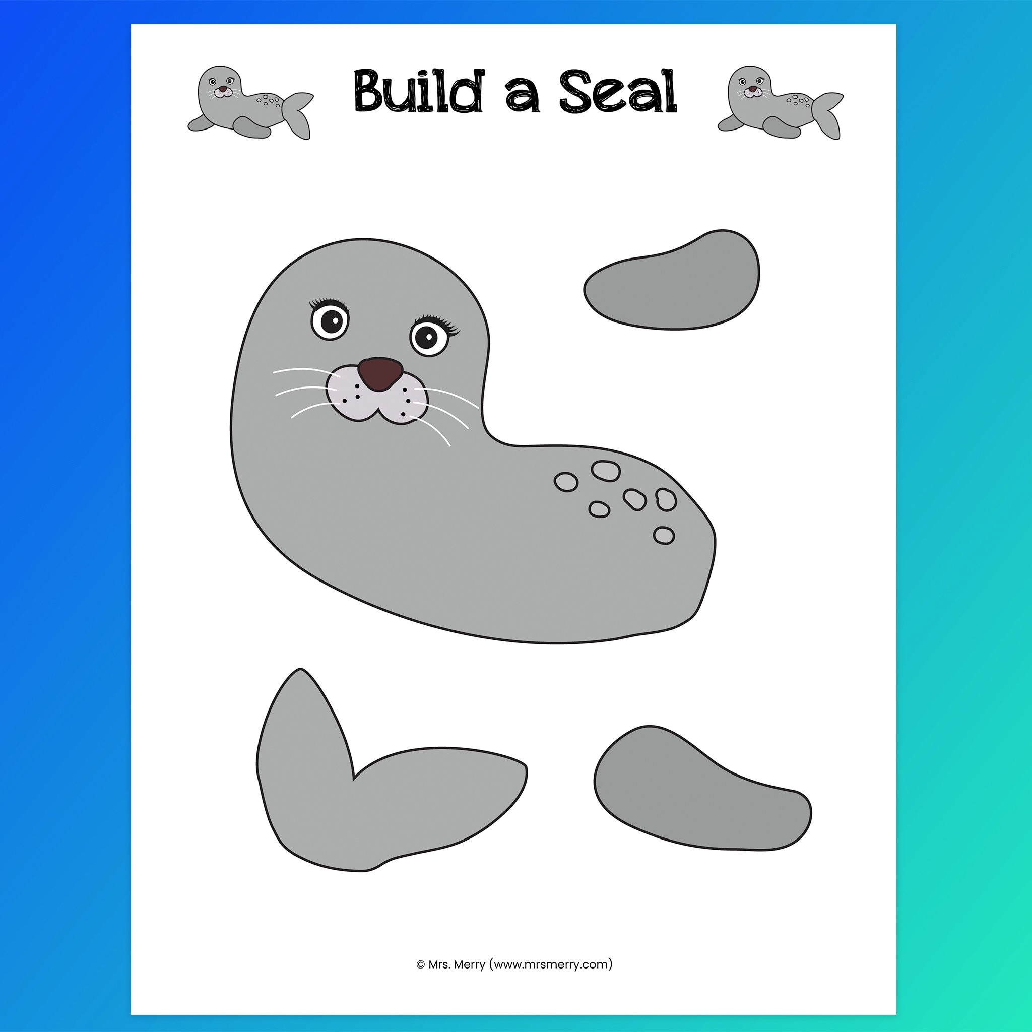 Make A Seal Craft Seal Printable Activity For Kids Etsy