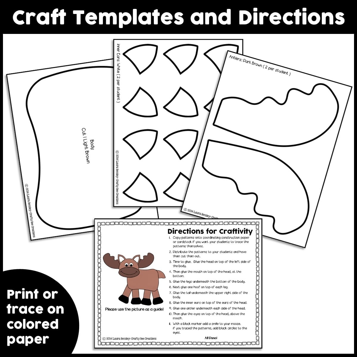 Moose Craft Activity Crafty Bee Creations