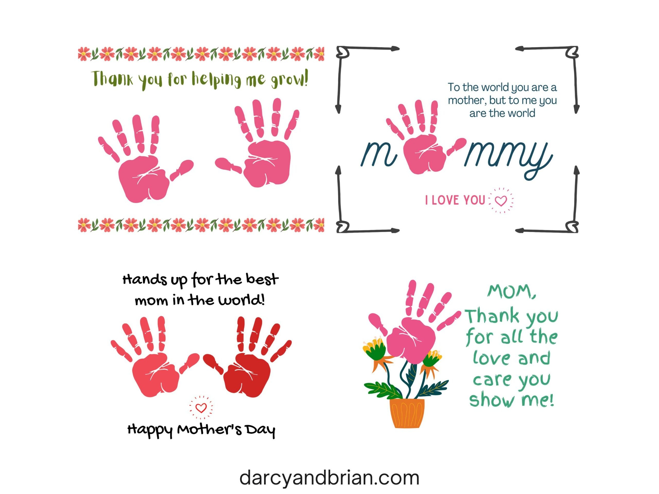 Mother s Day Handprint Art Templates