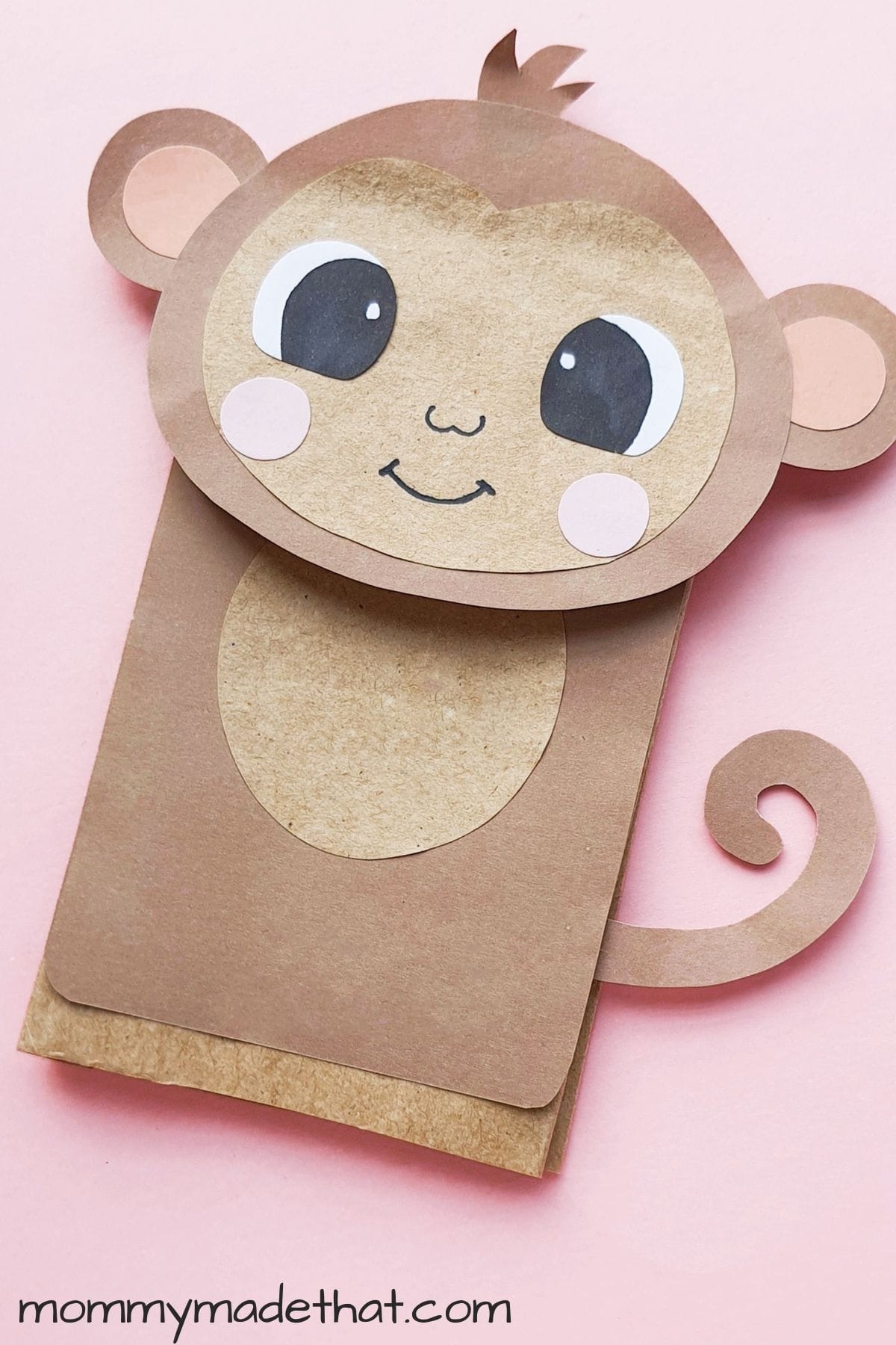 Paper Bag Monkey Puppet With Free Printable Craft Template 