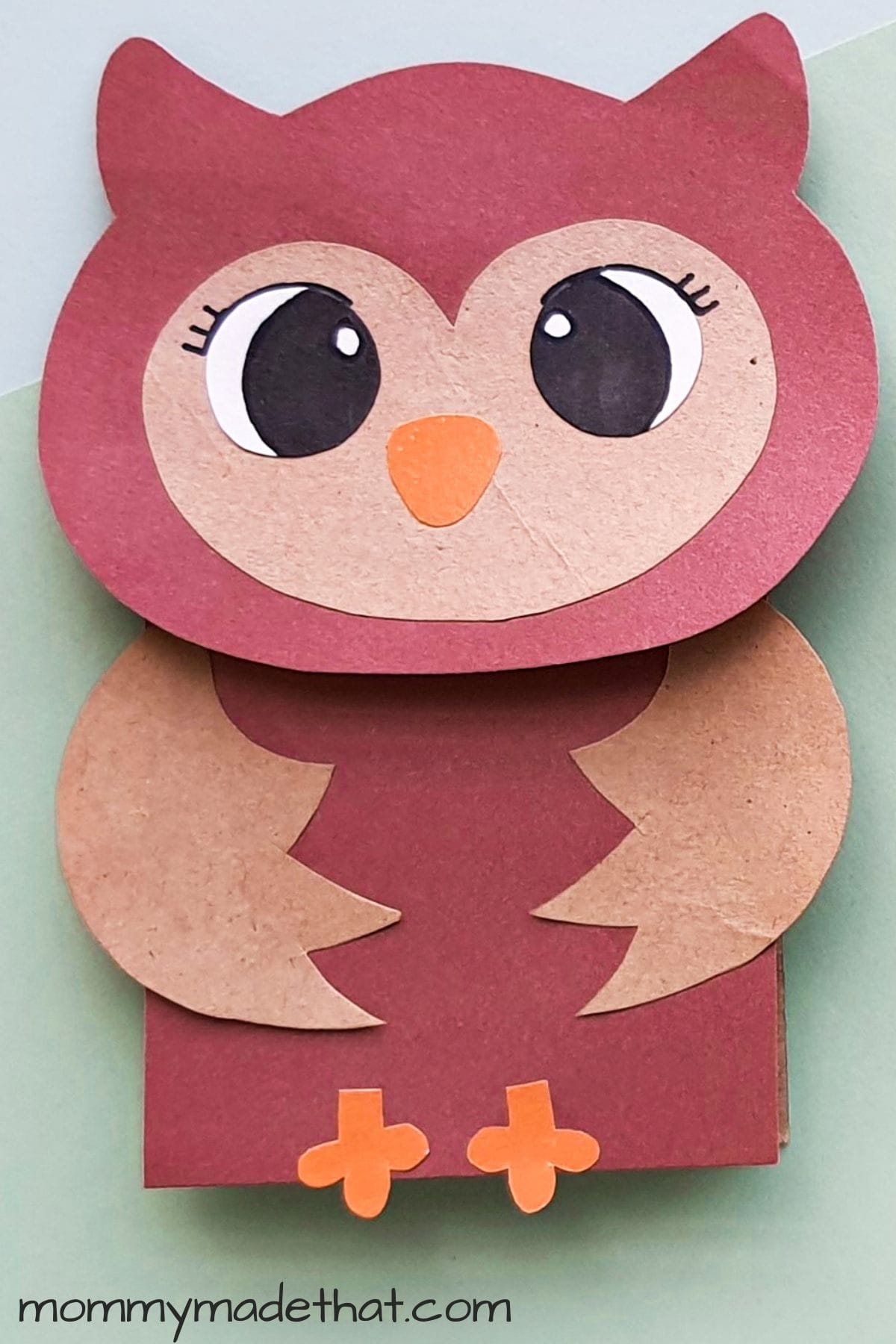 Paper Bag Owl Craft Free Printable Puppet Template