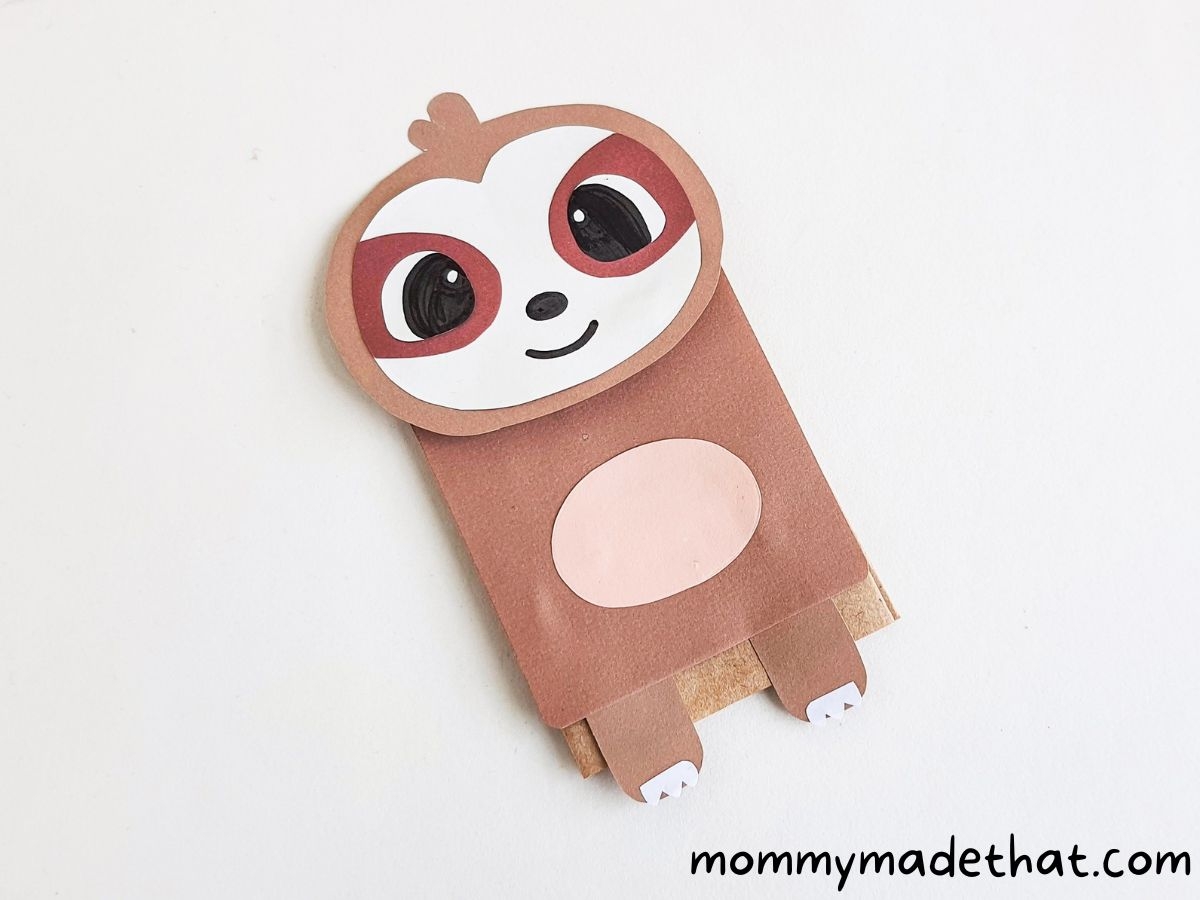 free printable sloth craft template