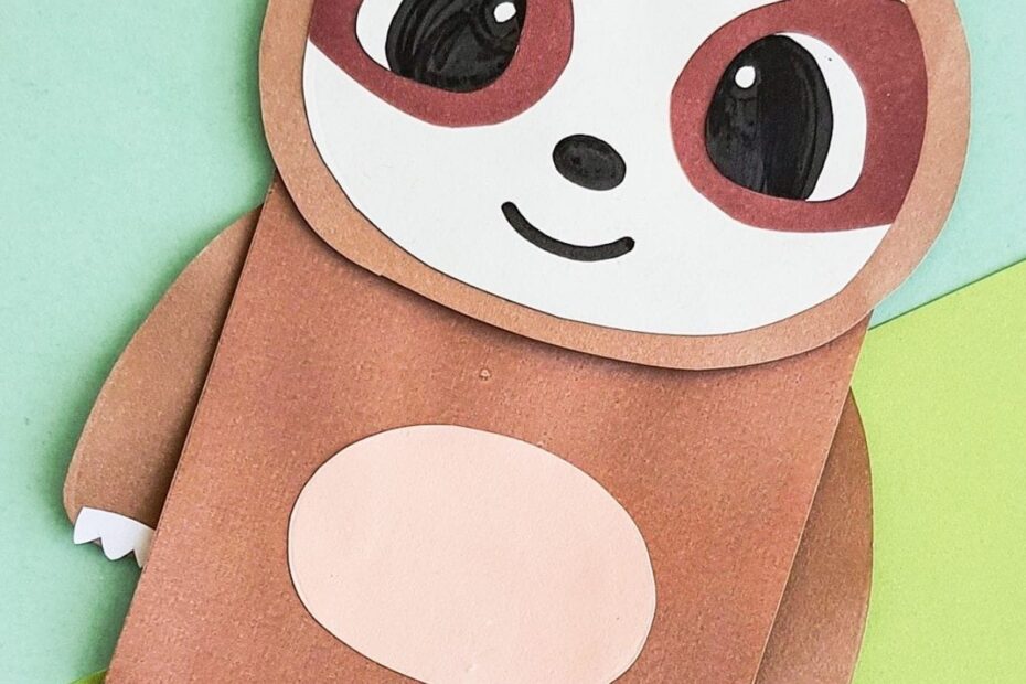 Paper Bag Sloth Craft Free Printable Template