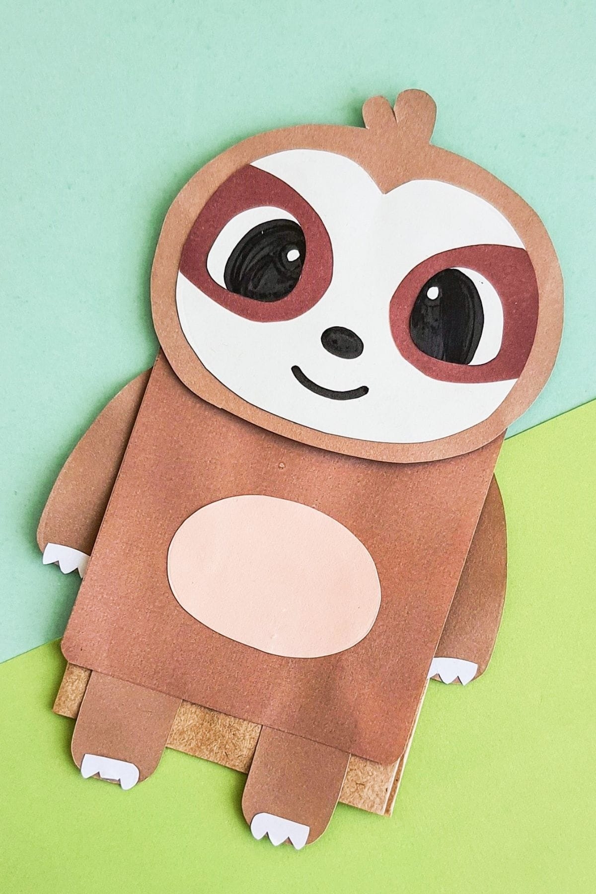 Paper Bag Sloth Craft Free Printable Template 