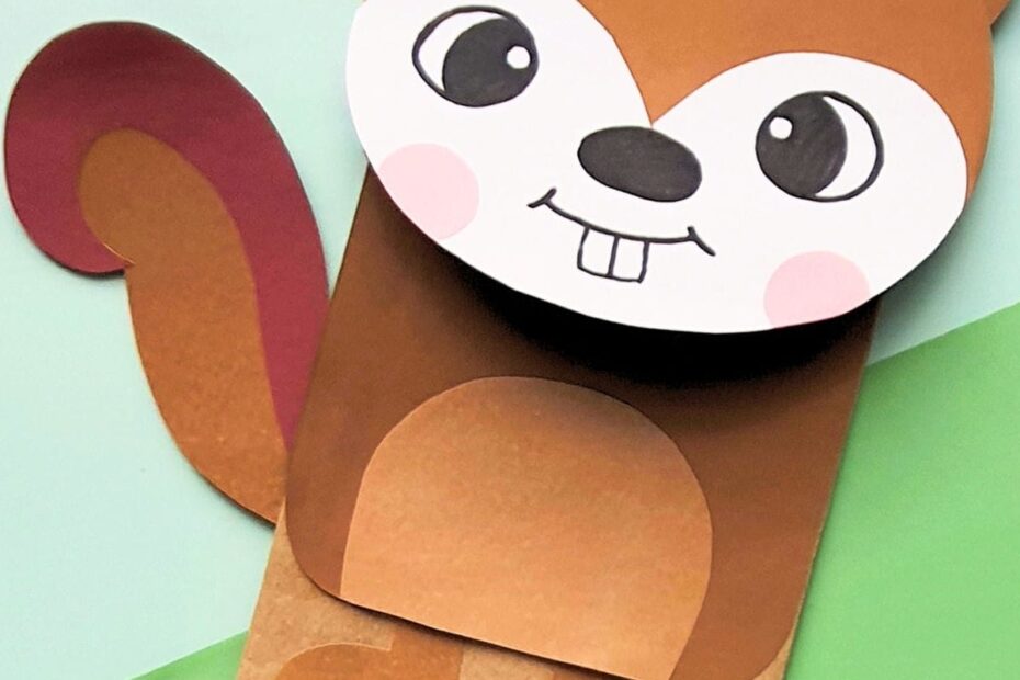 Paper Bag Squirrel Craft Free Printable Template