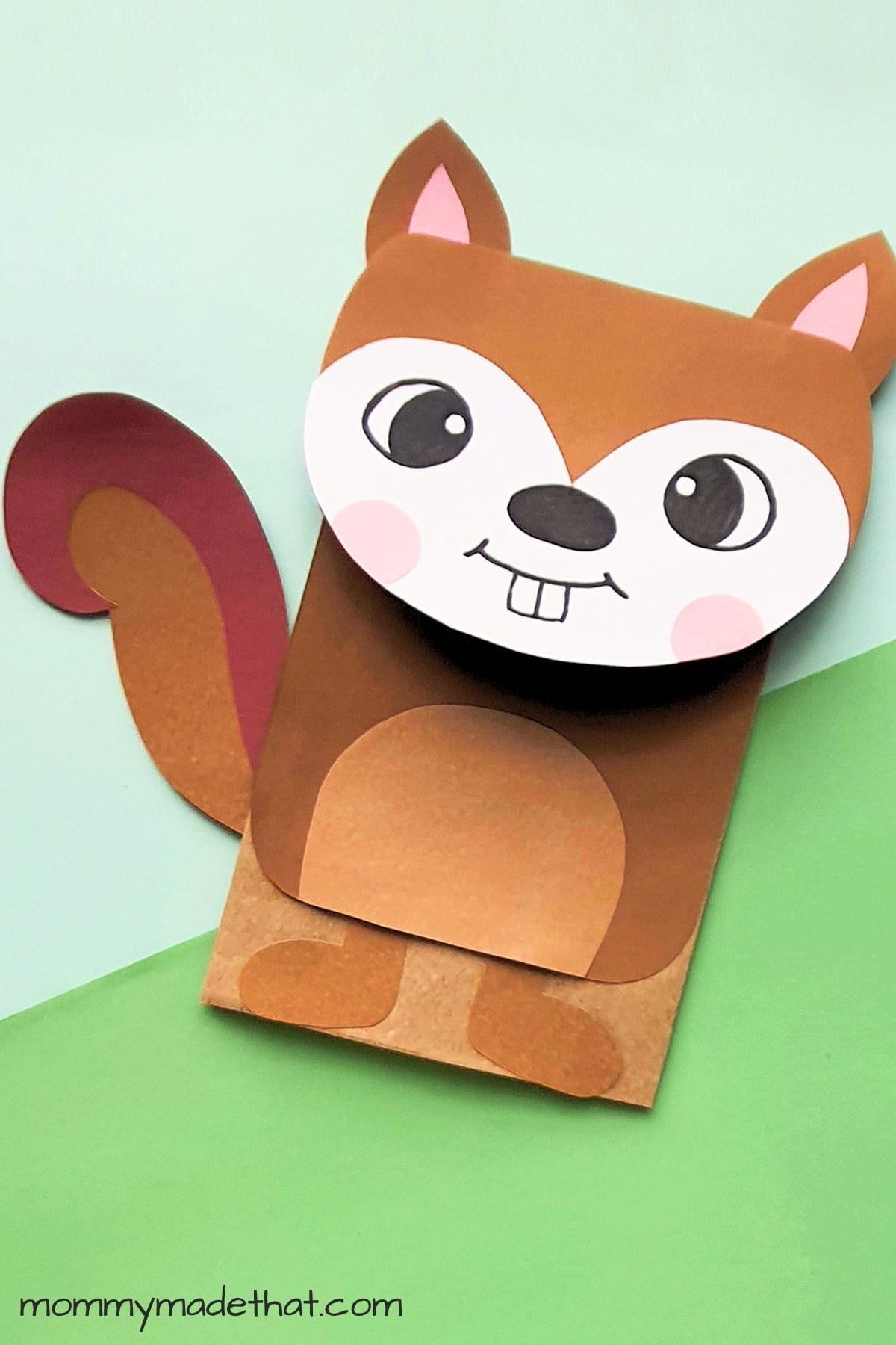 Paper Bag Squirrel Craft Free Printable Template 