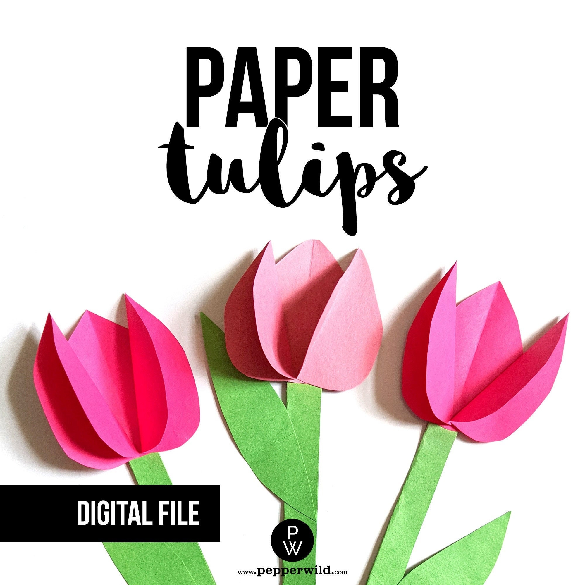 Paper Flower Tulips Template Easy Simple Paper Flowers Kid 