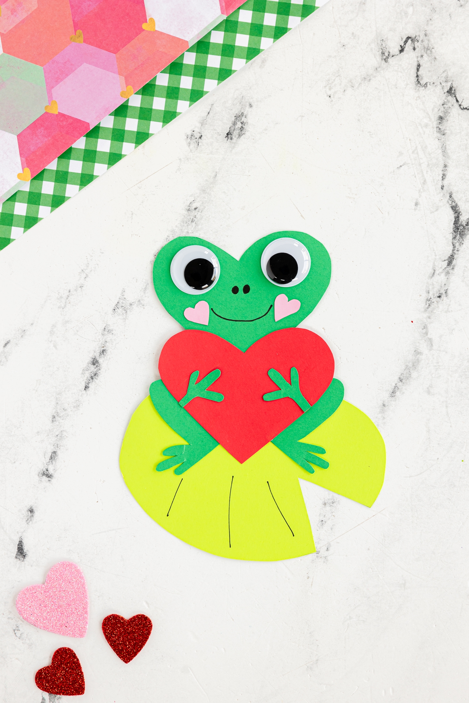 Paper Heart Shaped Frog Craft Made To Be A Momma