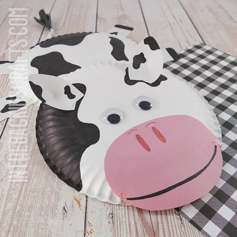 Paper Plate Cow Craft with FREE Craft Template In The Bag Kids 