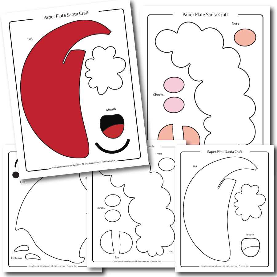 Paper Plate Santa Craft For Kids Free PDF Template Daydream Into Reality