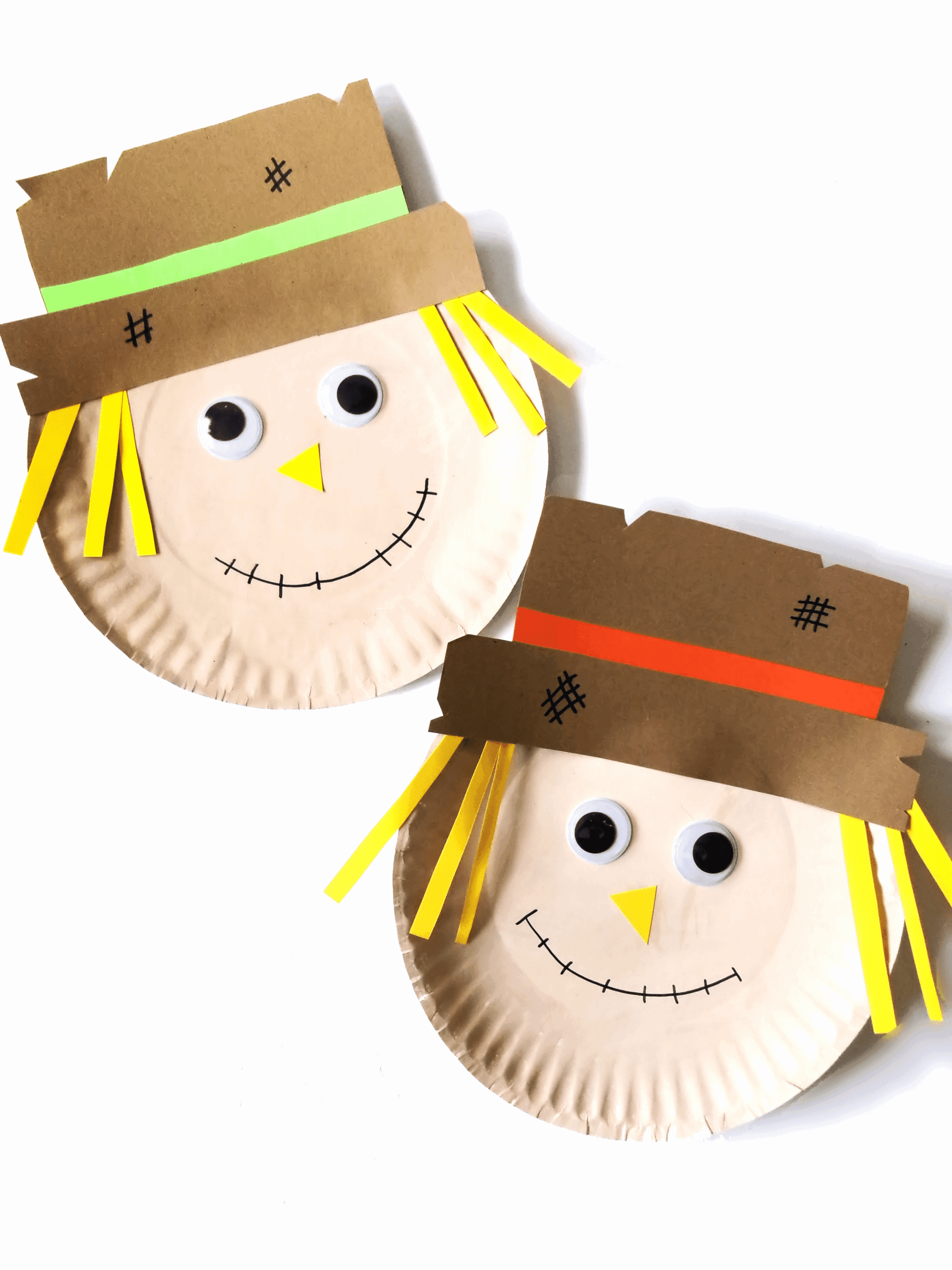 printable paper plate scarecrow craft template