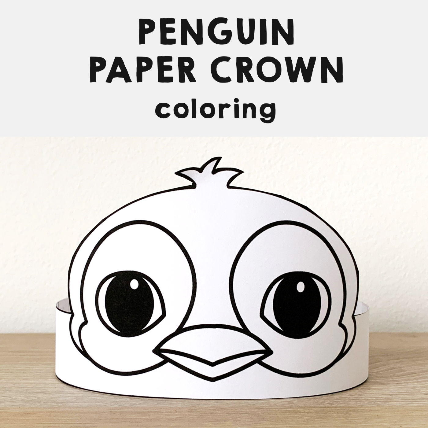 headband craft template free printable penguin headband penguin crown pdf