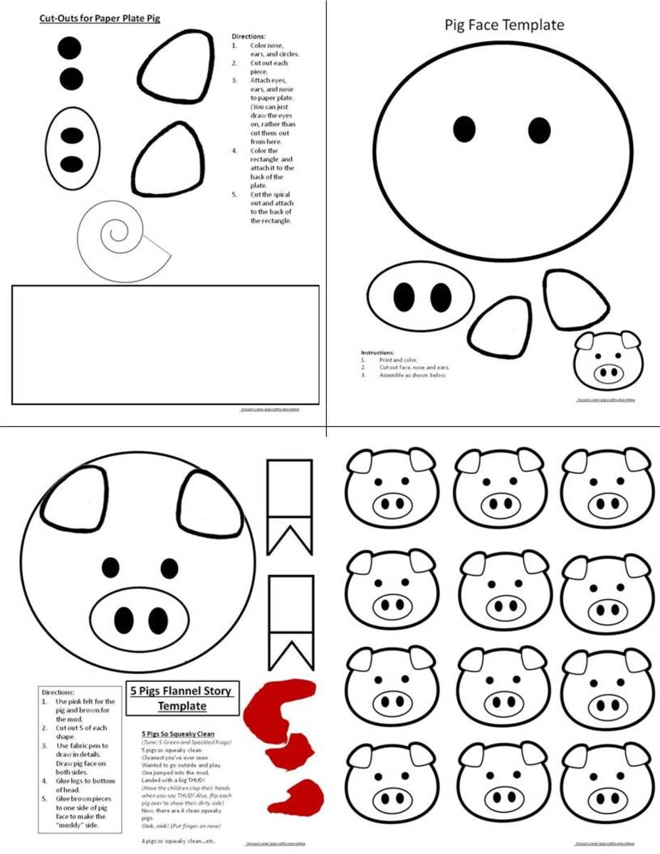 printable pig craft template
