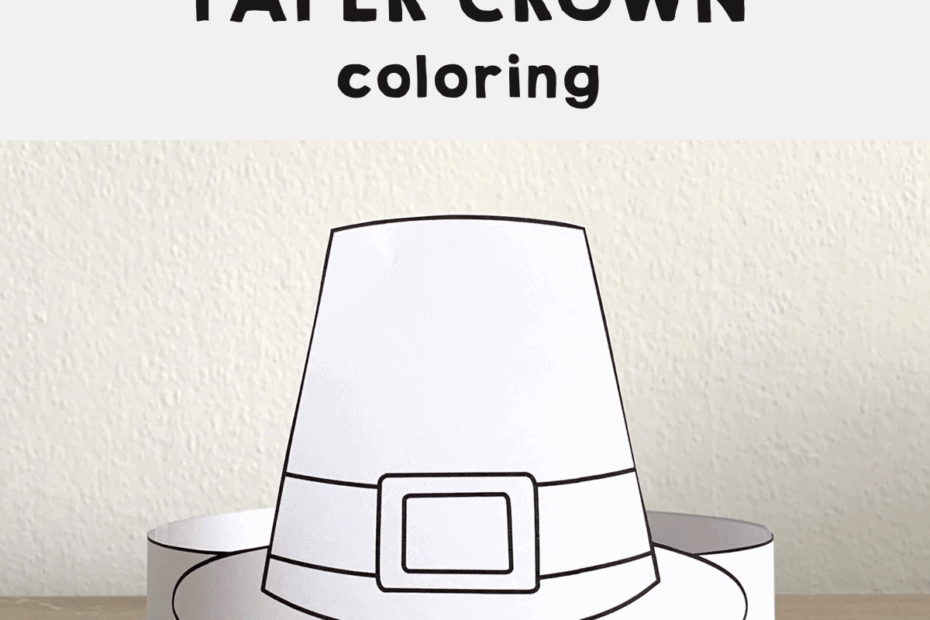 Pilgrim Hat Paper Crown Printable Coloring Thanksgiving Craft Activity