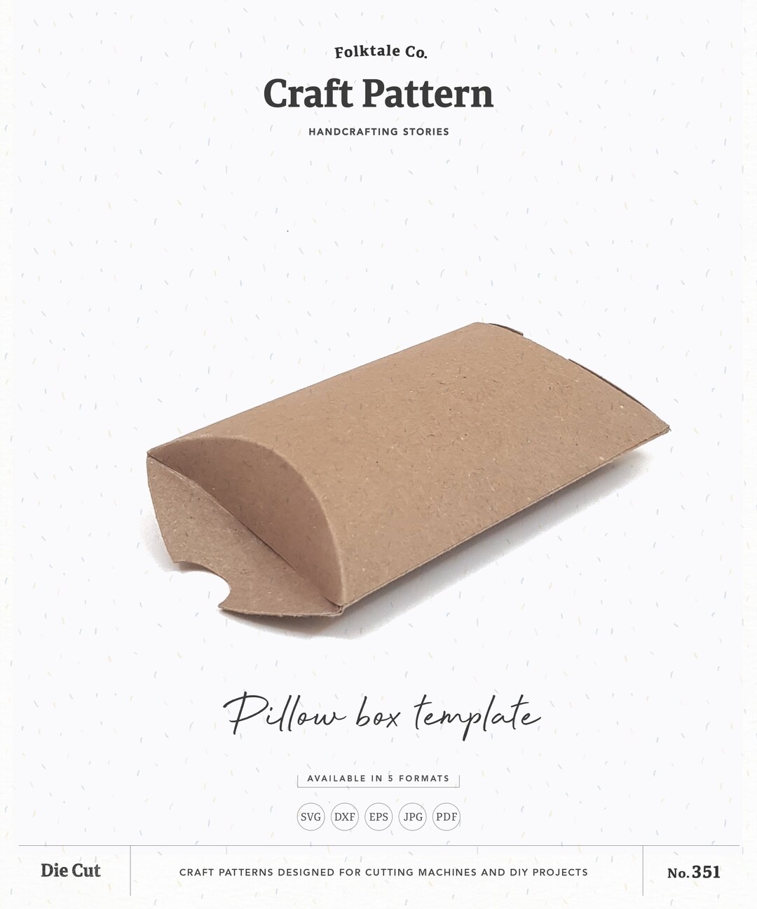 Pillow Box Template SVG Gift Box SVG Party Favor Box SVG 