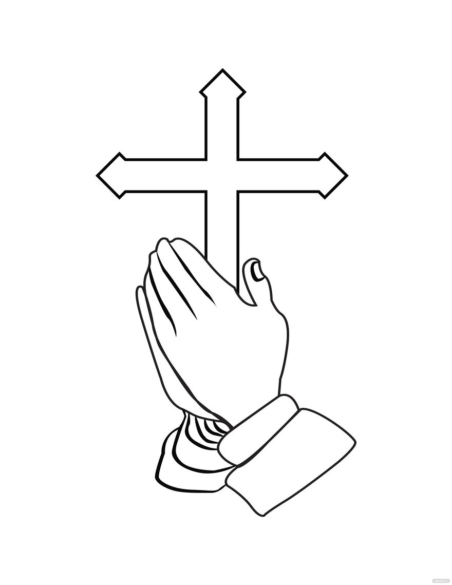 printable praying hands craft template