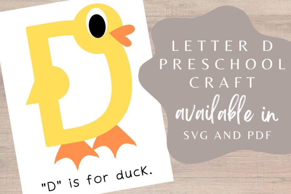 Preschool Craft Letter D SVG And PDF Duck Craft Alphabet Learning Duck Paper Craft For Preschool Letter Crafts Etsy