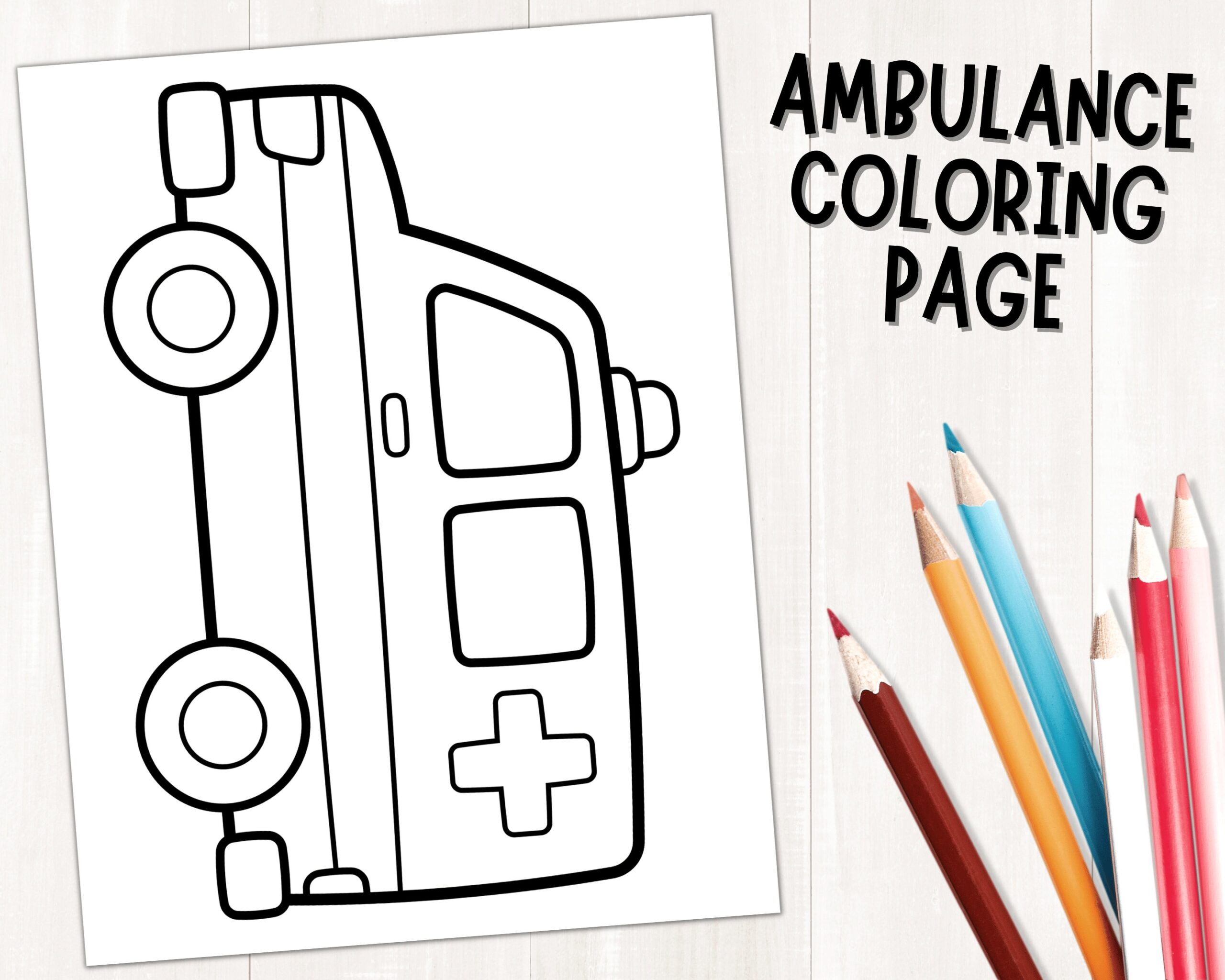 printable ambulance craft template