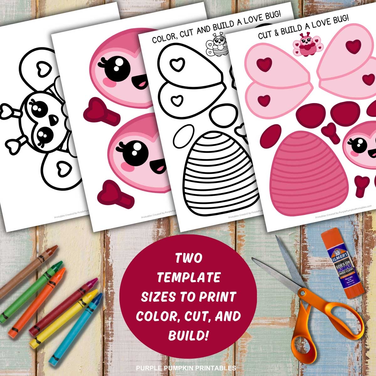 Printable Build A Love Bug Paper Craft For Valentine s Day 