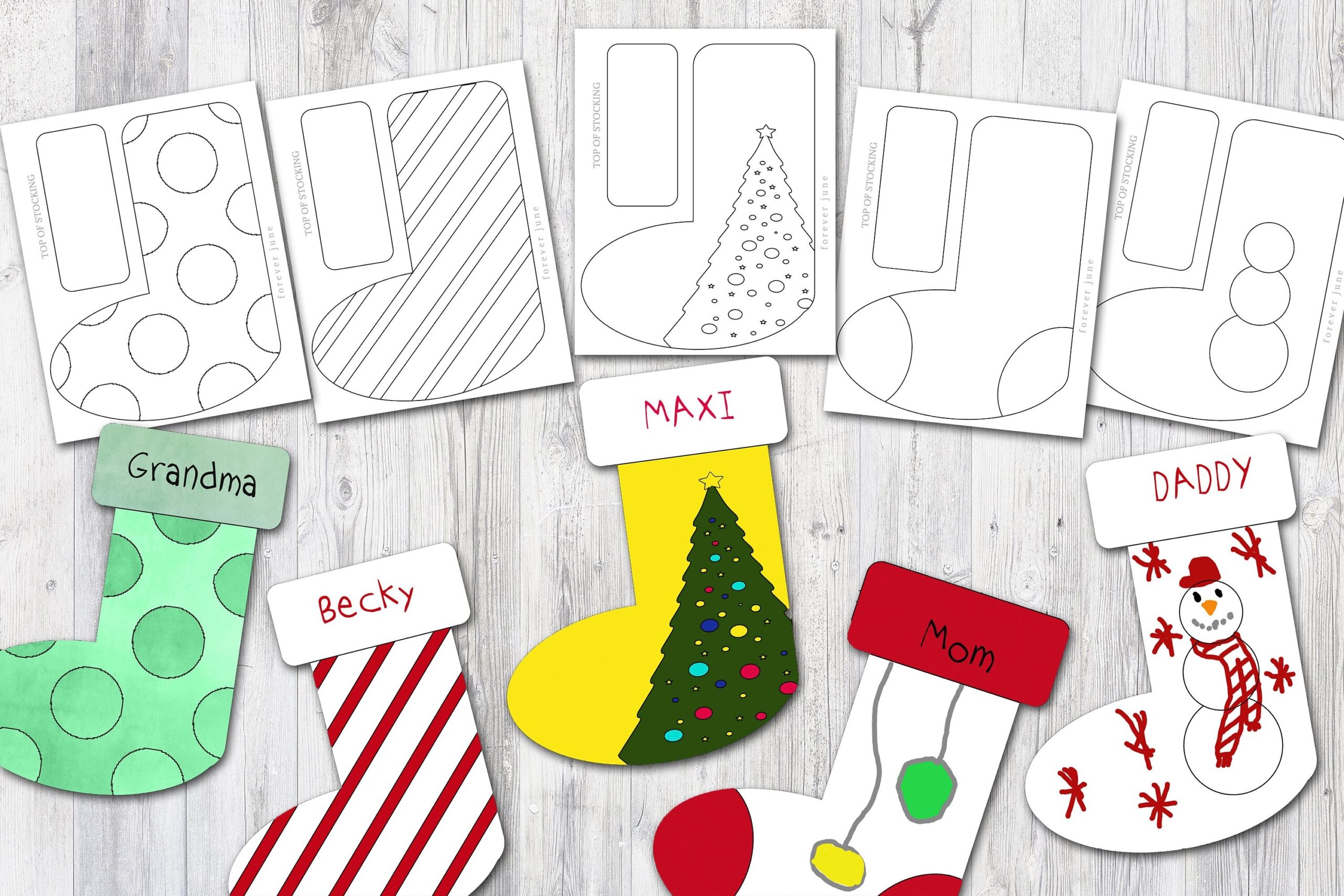 Printable Christmas Crafts For Kids Stocking Template 