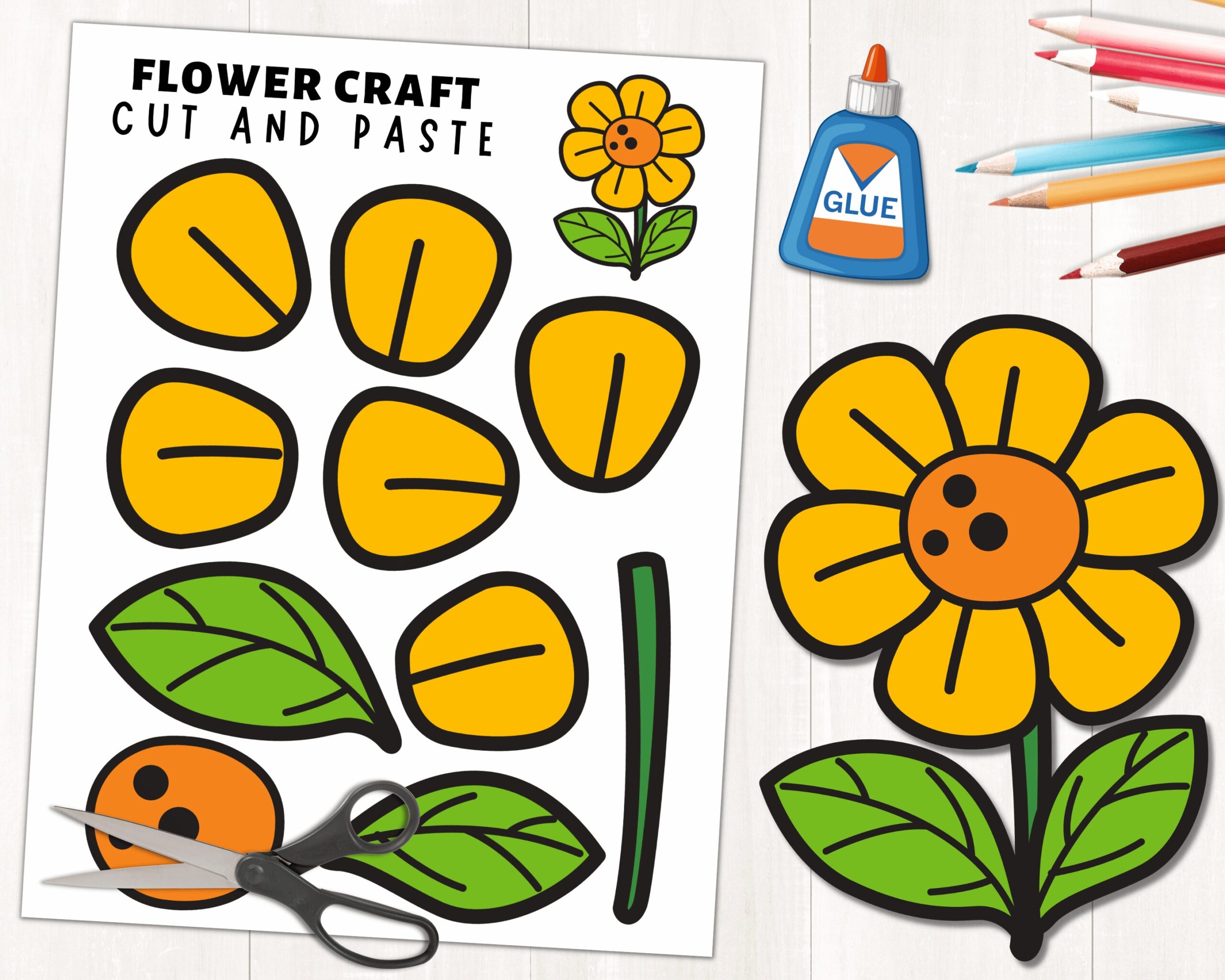 Printable Flower Printable Craft Template Build A Flower 