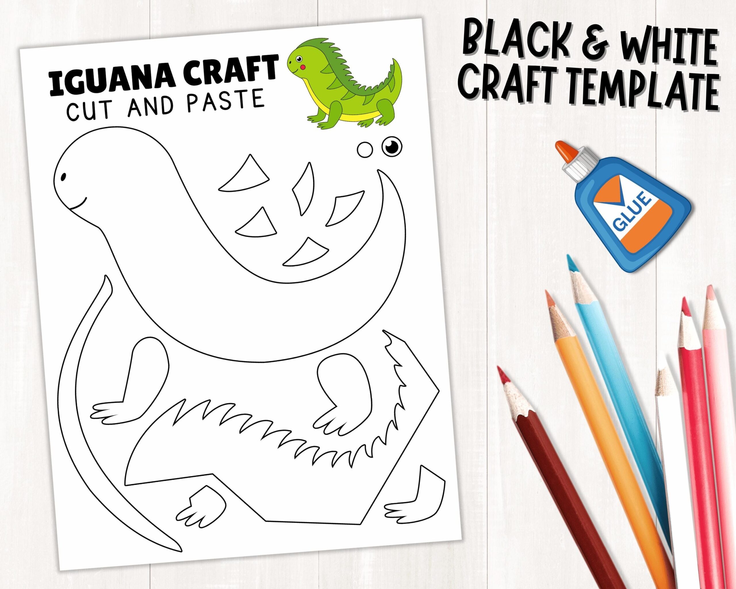 iguana printable template craft