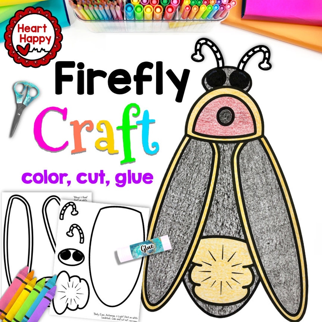 Printable Kids Firefly Craft Template Insect Craft Bug Craft Spring Craft homeschool Teachers Resources Instant Download Pdfdownload Etsy
