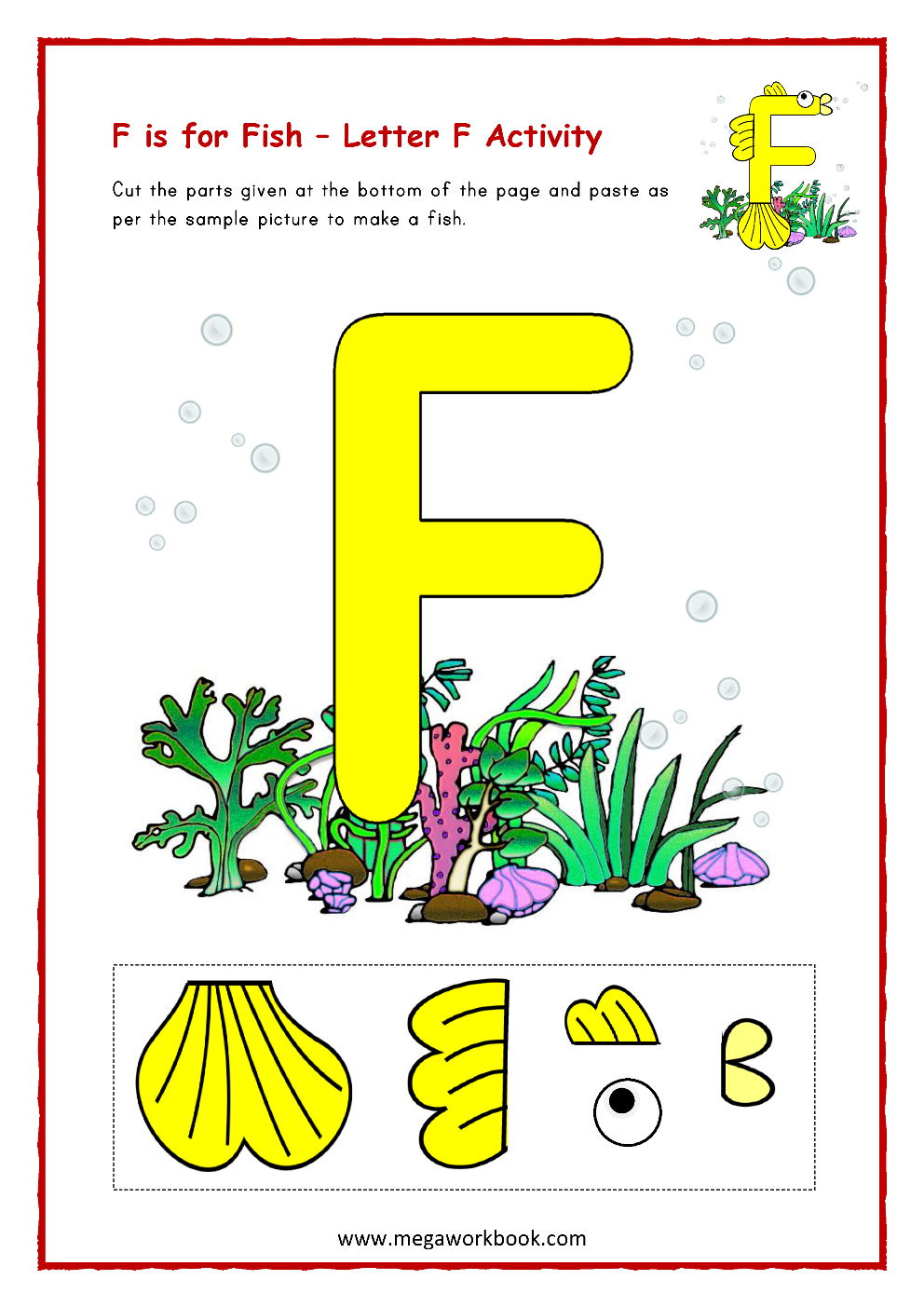 printable letter f fish craft template