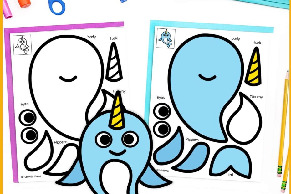 Printable Narwhal Craft 4 Narwhal Activities Fun With Mama