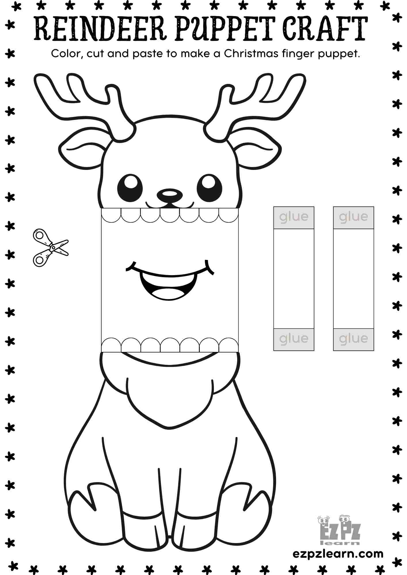 paper reindeer craft with printable template