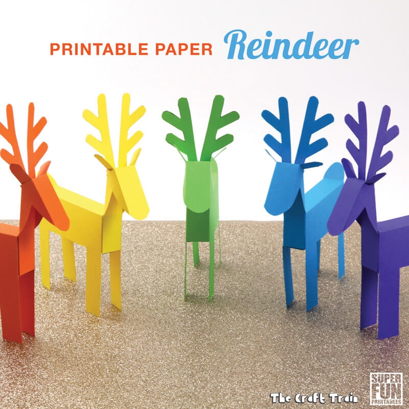 Printable Paper Reindeer The Craft Train