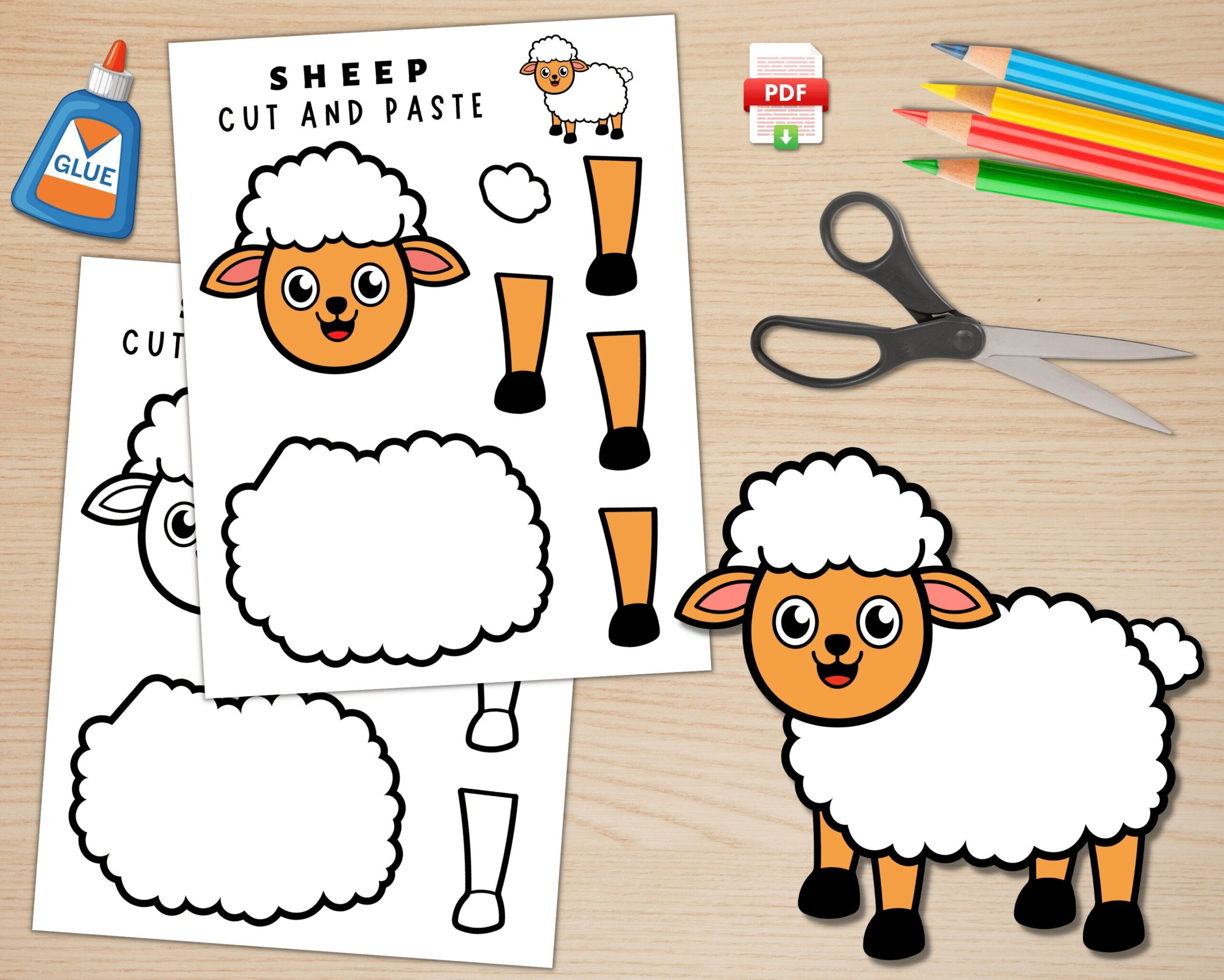 free printable sheep craft template